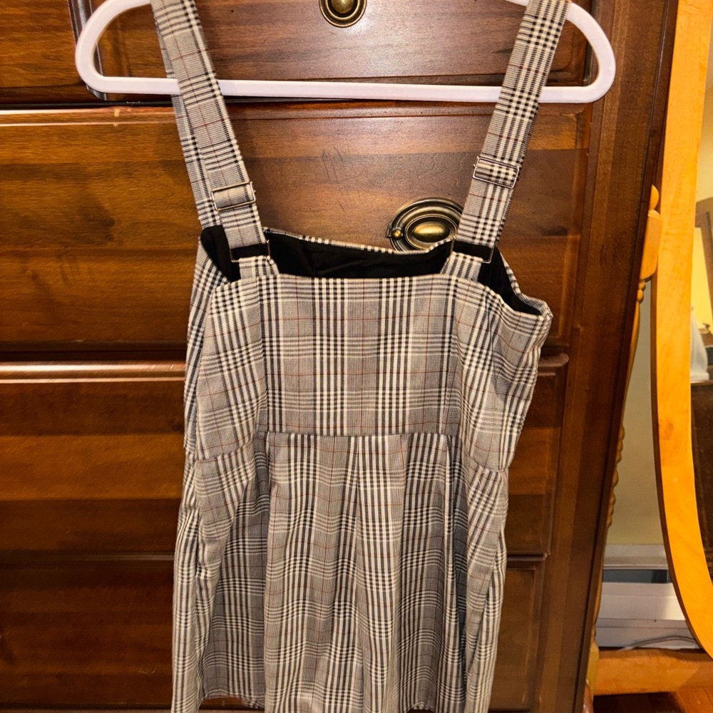 Plaid Button Romper - Picture 2 of 2
